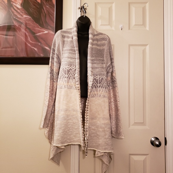 Vintage America Blues Comfy Shark Hem Open Front Cardigan Sweater - Picture 6 of 7